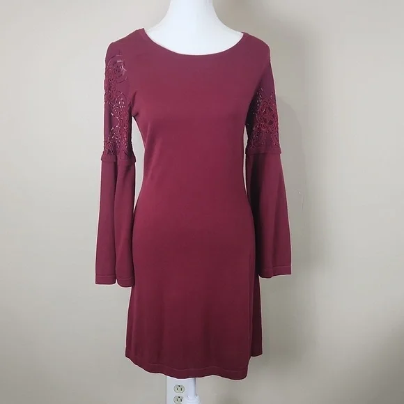 Octavia morlot flare and applique sleeves women knit sweater size Medium - Picture 1 of 12